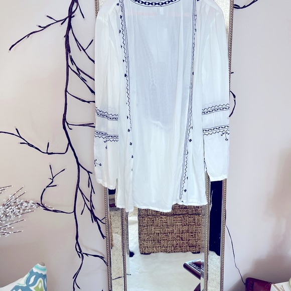 NWT Raj size small gorgeous navy and white boho tunic - Picture 4 of 15